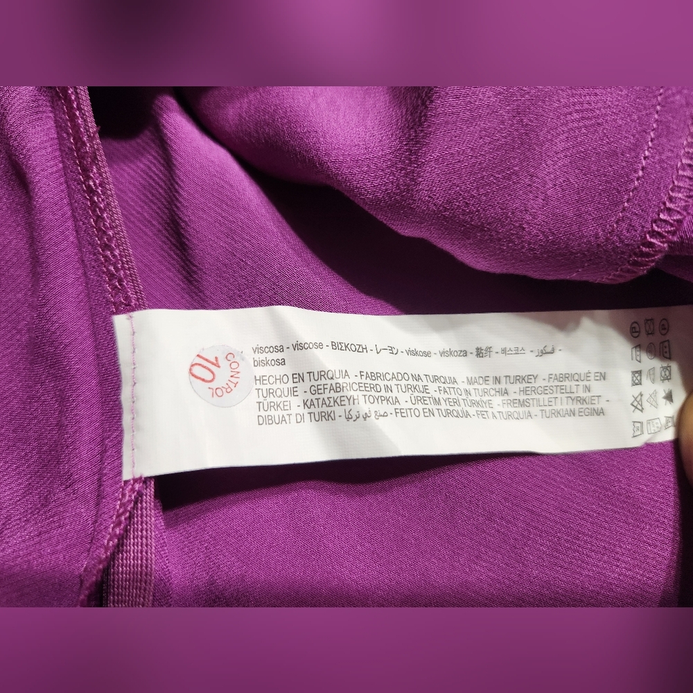 Zara Vibrant Purple Camisole Top With Satin Knot Twist Front Size Lg - Picture 8 of 10